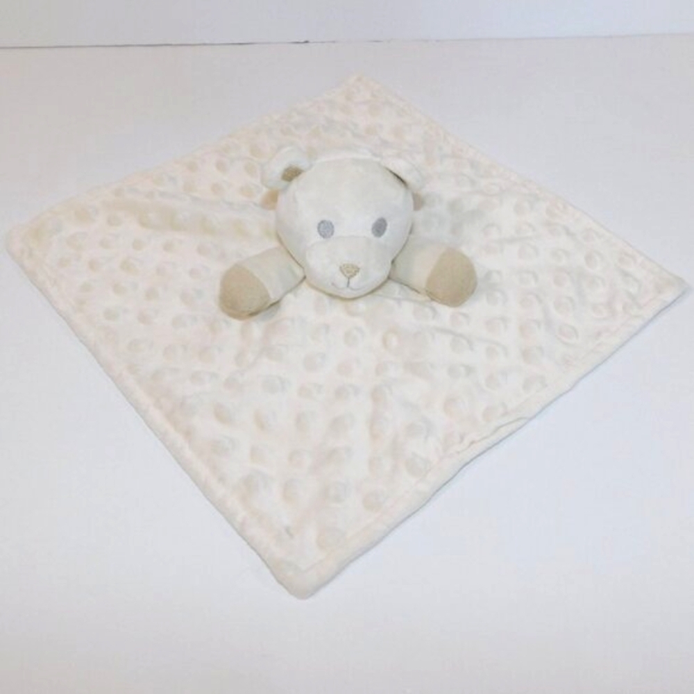 Kidgets White Cream Nubby Teddy Bear Security Blanket Baby Lovey Nunu Chikitoe